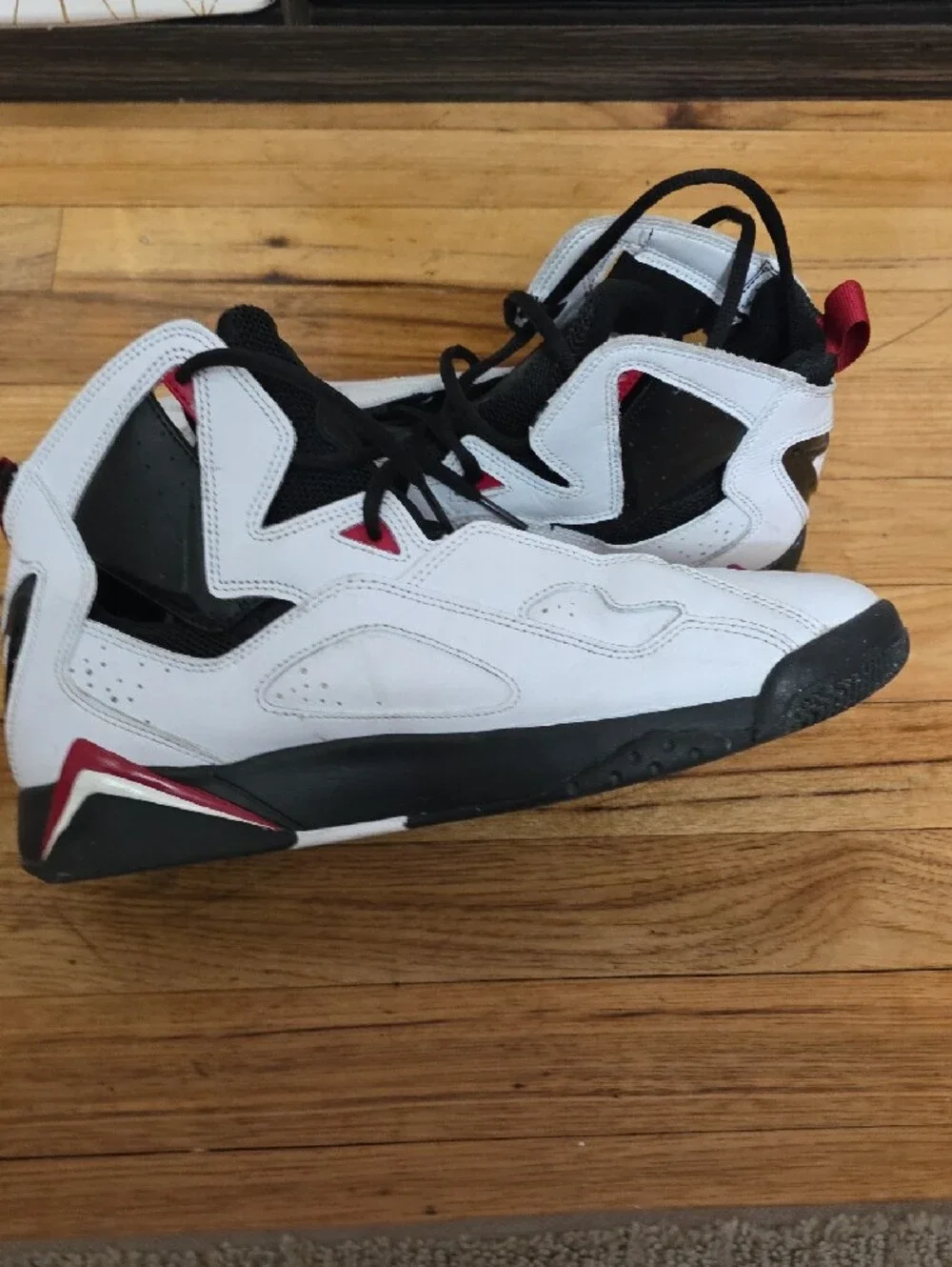Jordan Men's White Black Red High-Top Basketball Sneakers